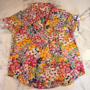 kate spade Multicolor Confetti Print Short Sleeve Pajama-Style Top